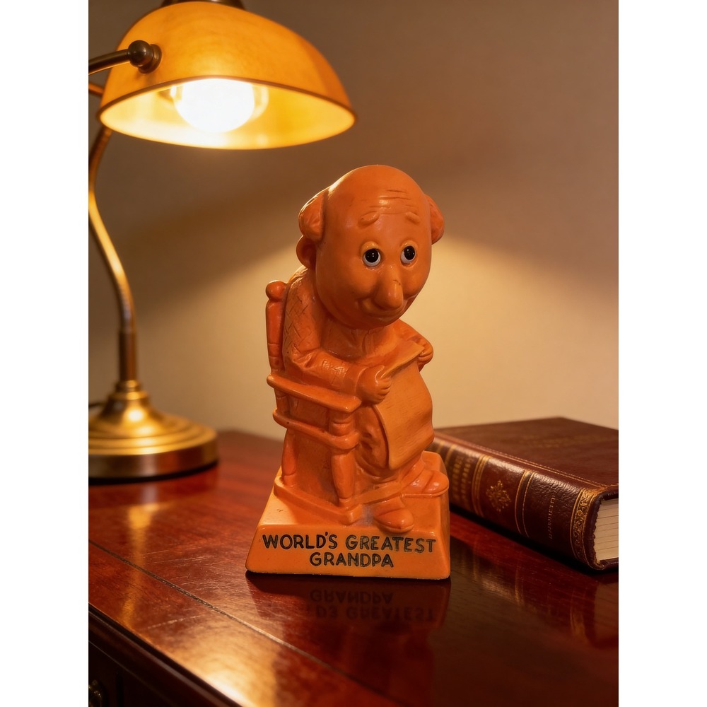 Vintage 1970 W&R Berries Worlds‎ Greatest Grandpa Figurine Statue 6 Inch Tan